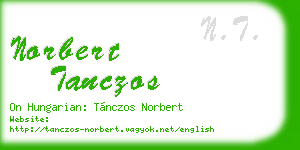 norbert tanczos business card