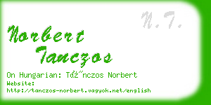 norbert tanczos business card